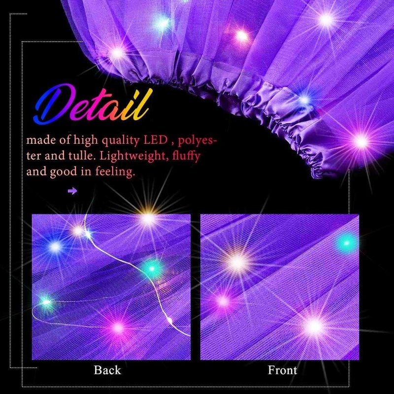 Nicute Light Up Tutu Led Layered Tulle Tutus Skirt for Women - Image 3